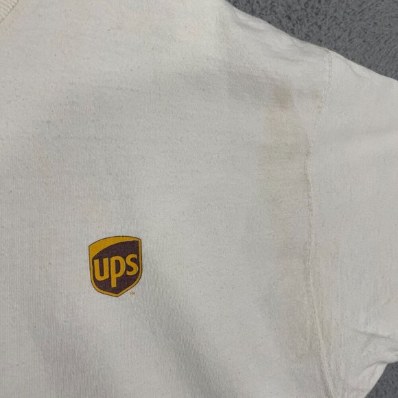 Vintage UPS Brown To The Bone Tee 2XL White Cartoon Dog Short Sleeve Tee - Picture 3 of 10